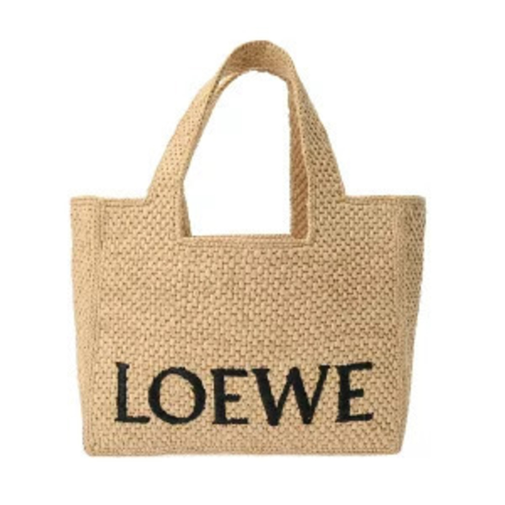 Loewe Font Tote Raffia Handbag